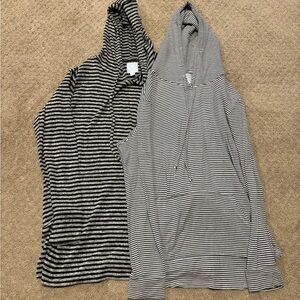 Dressbarn Sunday Bundle of 2 Lightweight Striped Hoodies
